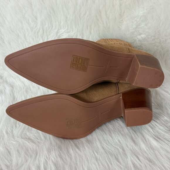 Dolce Vita Brown Tan Slim Pointed Toe Suede Ankle Cowboy Boots Boots NWOB 9.5 - Picture 7 of 8